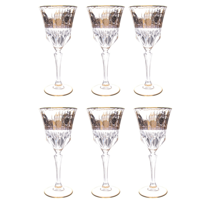 Набор хрустальных бокалов для вина Art Deco` Coll.Orhidea на 6 персон